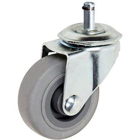 Casterhq 3" Gray Rubber Chair Caster, 100 LBS Capacity PER Caster 3ICCRW